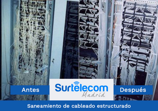 Saneamiento de armarios rack y cable estructurado - Surtelecom Madrid